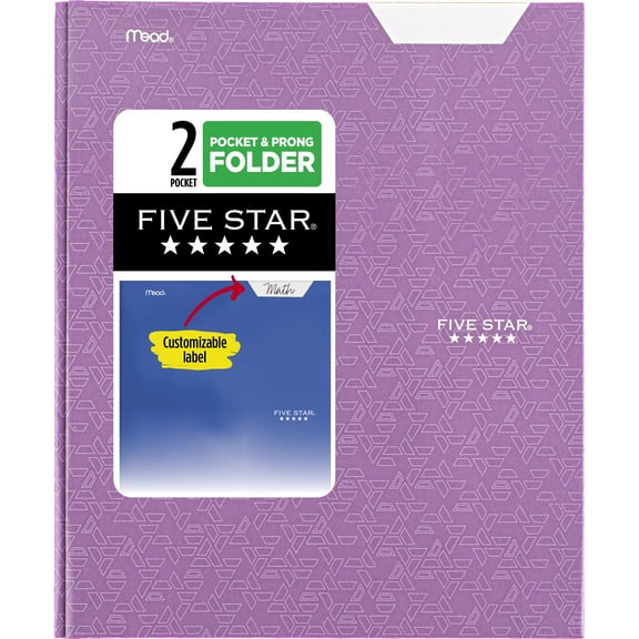 Five Star Pocket and Prong Paper Folder, Amethyst Purple