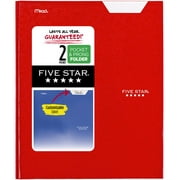 Five Star Pocket and Prong Paper Folder, Fire Red (340020A-WMT22)