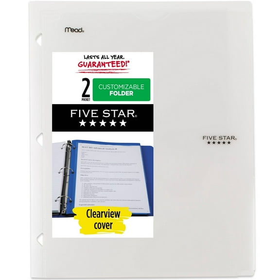 Five Star Poly Customizable Portfolio White