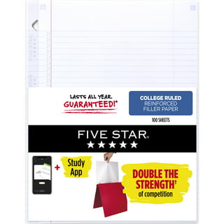 School Smart 3-Hole Punched Filler Paper w/ Red Margin, 8-1/2 x 11