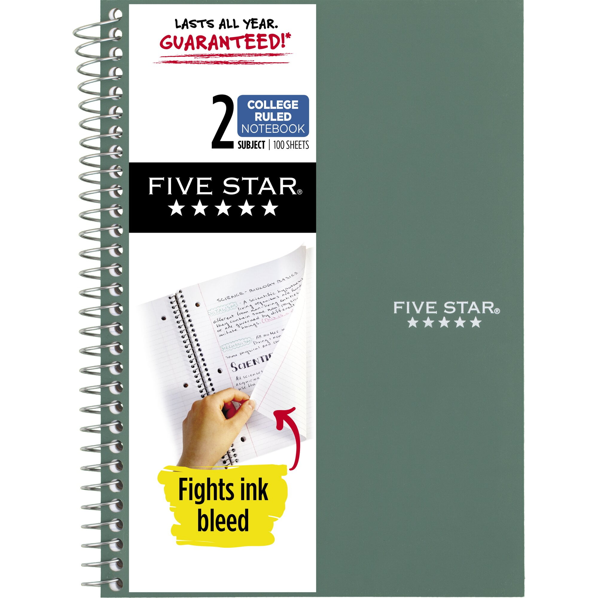 Five Star Small Spiral Notebook 2 Subject College Ruled Paper 9 1 2 five-star-small-spiral-notebook-2-subject-college-ruled-paper-9-1-2