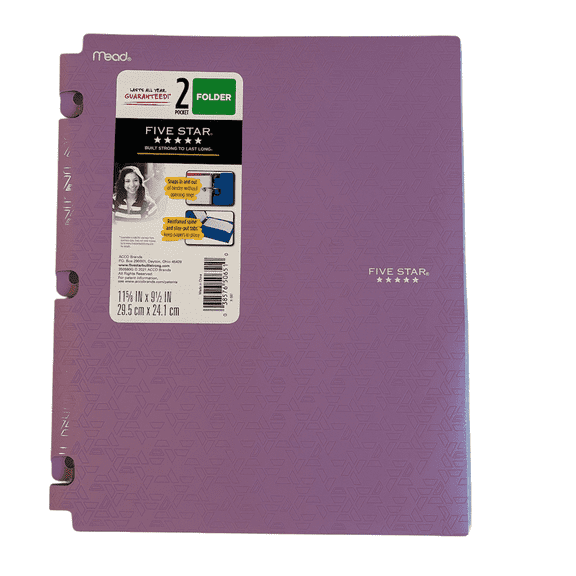 Five Star Snap-In Folder 2 Pockets - Folder - Lilac