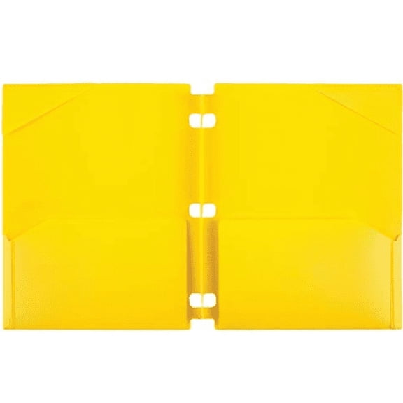 Five Star Snap-in Plastic Folder for Binders 2 Pocket, YELLOW
