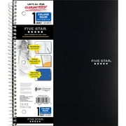 Five Star Spiral Notebook, 1 Subject, College Ruled Paper, 100 Sheets, 11" x 8-1/2", School, Wired, Black (72057)