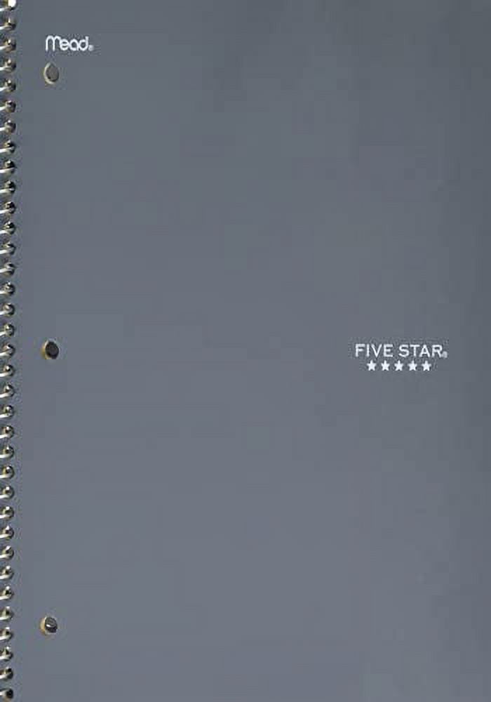 Five Star Spiral Notebook, 1-Subject, Graph Ruled Paper, 11" x 8-1/2", 100 Sheets, Gray (620000AA3)