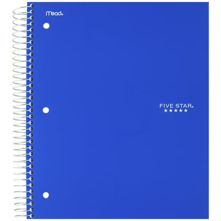 Five Star Spiral Notebook, 1 Subject, Wide Ruled, Cobalt Blue (72023)