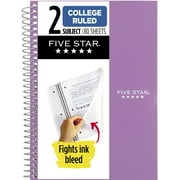 Five Star Spiral Notebook 2 Subject College Ruled 6 x 9 12 Amethyst Purple -