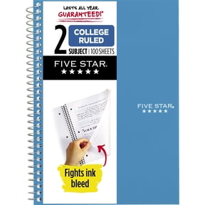 Five Star Spiral Notebook, 2 Subject, College Ruled, Tidewater (840004CG1-WMT)