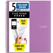 Five Star Spiral Notebook + Study App, 5 Subject, College Ruled, 8.5 x 11