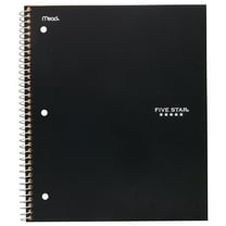 Five Star Spiral Notebook Plus Study App 1 Subject College Ruled 8 12 x 11 Black