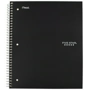 Five Star Spiral Notebook Plus Study App 1 Subject Graph Ruled 8 12 x 11 Black -