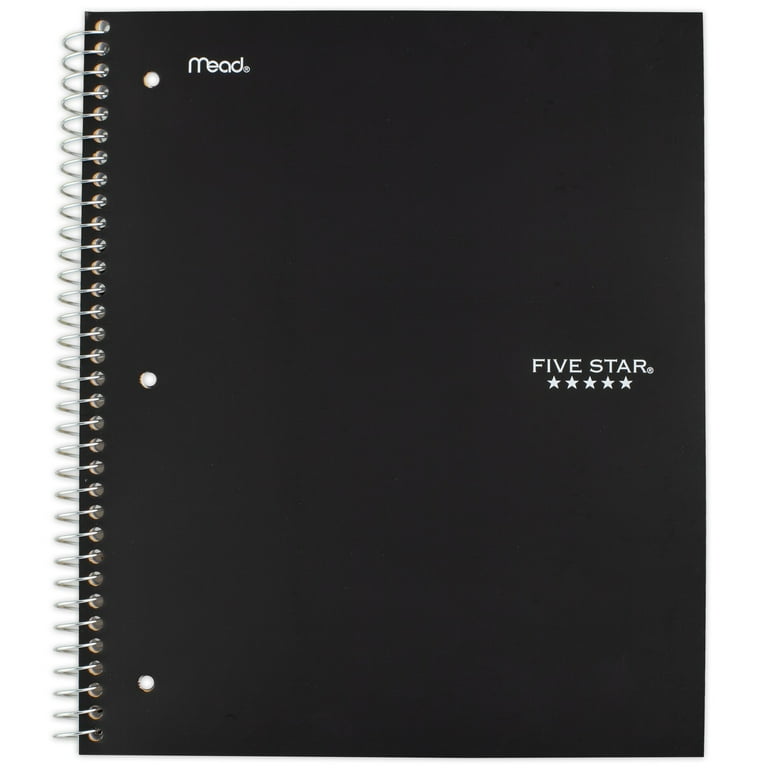 Five Star Wirebound Notebook, 1 Subject, Quad Ruled, Black Five Star Wirebound Notebook, 1 Subject, Quad Ruled, Black