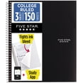 thumbnail image 1 of Five Star Spiral Notebook + Study App, 3 Subject, College Ruled, 8.5" x 11", Black, 1 of 8