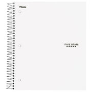 Five Star 3 Subject College Ruled Notebook Plus Study App, 8.5" x 11", White, Poly, Spiral, 150 Sheets