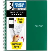 Five Star Spiral Notebook + Study App, 3 Subject, College Ruled, 8.5 x 11