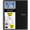 thumbnail image 1 of Five Star Spiral Notebook + Study App, 5 Subject, College Ruled, 8.5" x 11", Black, 1 of 7