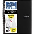 thumbnail image 1 of Five Star Spiral Notebook + Study App, 5 Subject, College Ruled, 8.5" x 11", Black, 1 of 5