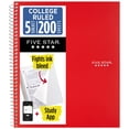 thumbnail image 1 of Five Star Spiral Notebook + Study App, 5 Subject, College Ruled, 8.5" x 11", Fire Red, 1 of 8