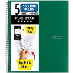 Five Star Spiral Notebook Plus Study App 5 Subject College Ruled 8 12 x 11 Retro