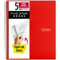 thumbnail image 1 of Five Star Spiral Notebook + Study App, 5 Subject, Wide Ruled, 8" x 10.5", Fire Red, 1 of 8