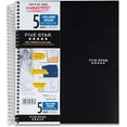thumbnail image 1 of Five Star Spiral Notebook + Study App, 5 Subject, College Ruled Paper, 11" X 8-1/2", 200 Sheets, Black, 1 Count (72081), 1 of 3