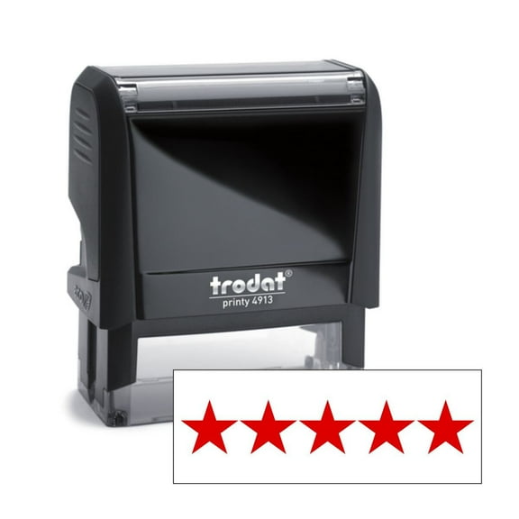 Five Star Stamp Self-Inking 5-Star Rating Stamp for Business Reviews, Custom & High-Quality