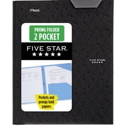 Five Star Stay-Put Plastic and Prong Folder, Black
