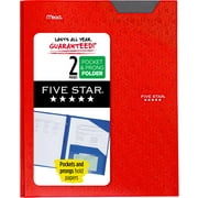 Five Star Stay-Put Plastic and Prong Folder, Fire Red (340300C-WMT22)