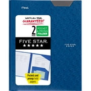 Five Star Stay-Put Plastic and Prong Folder, Pacific Blue (340300B-WMT22)
