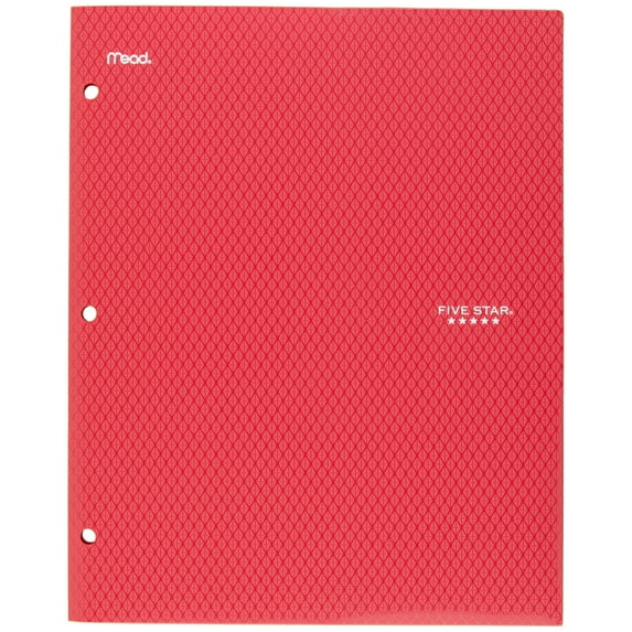 Five Star Stay-Put Pocket and Prong Folder, Red (34605)