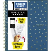 Five Star Style Spiral Notebook + Study App, 1 Subject, College Ruled, Diamond Cover