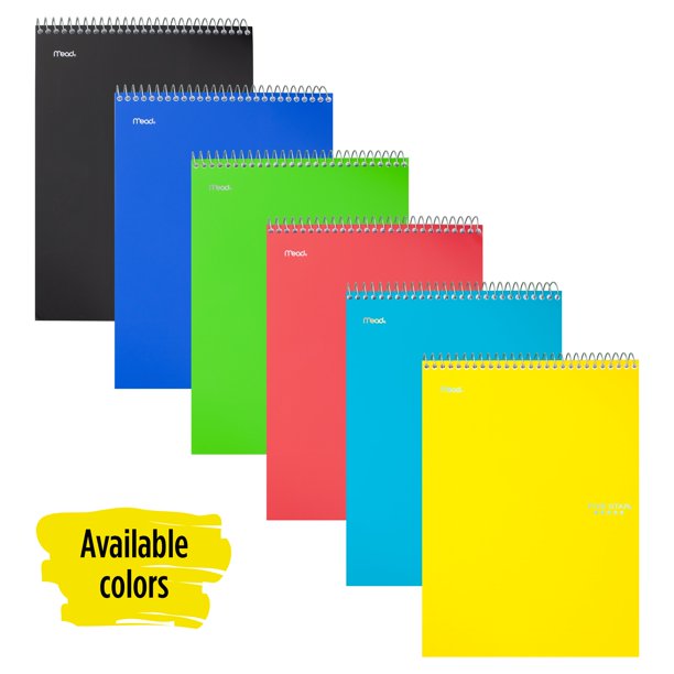 Five Star Topbound Notepad, 1 Subject, College Ruled, Assorted (06182 ...