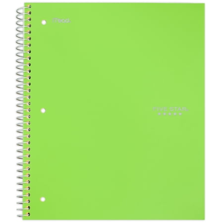 Five Star Trend Notebook, 3 Subject, Wide Ruled, Lime (73190)