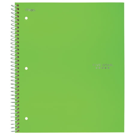 Five Star Trend Wirebound Notebook, 5 Subject, College Ruled, 11" x 8 1/2", Assorted Colors (06112)