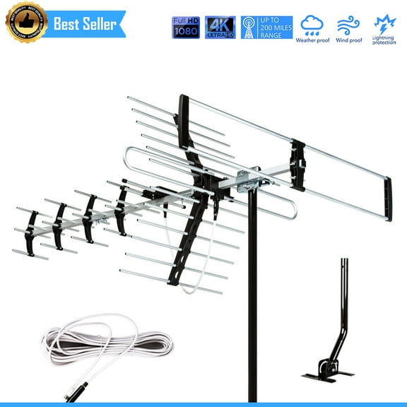 FIVE STAR Ultimate Indoor/Outdoor HDTV TV Antenna, with 150-mile Reception Range, 1 Count, 1 Pack