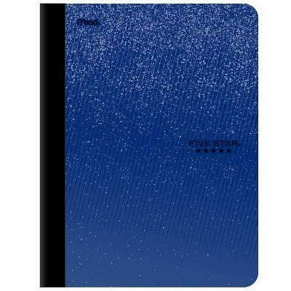 Five Star Wide Ruled Composition Notebook, Blue, Graphic Splatter Design, 9-3/4"x 7-1/2", 100 Sheets