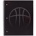 thumbnail image 1 of Five Star Wirebound Notebook, 1-Subject, 100 College-Ruled Sheets, 11 x 8.5 Inch Sheet Size, Gray Basketball Image on Black Background, 1 of 1