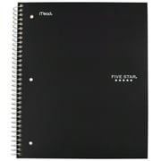 Five Star Wirebound Notebook, 1 Subject, Graph Ruled , 11" x 8 1/2", Black (08907AA2)