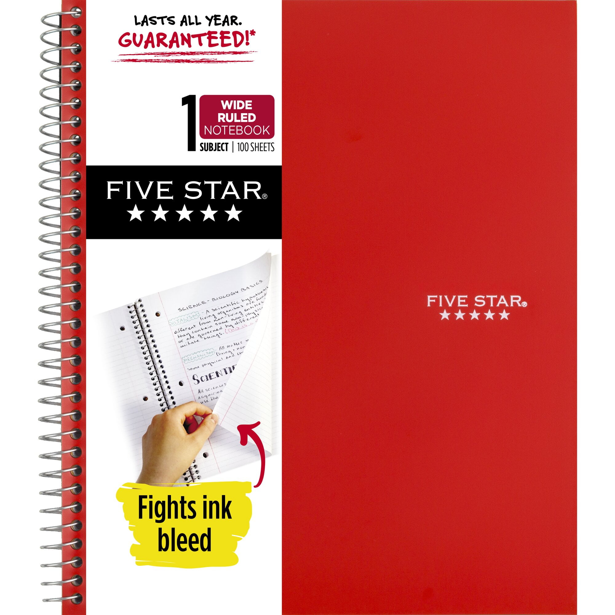 Five Star Wirebound Notebook Plus Study App, 1 Subject Five Star Wirebound Notebook Plus Study App, 1 Subject