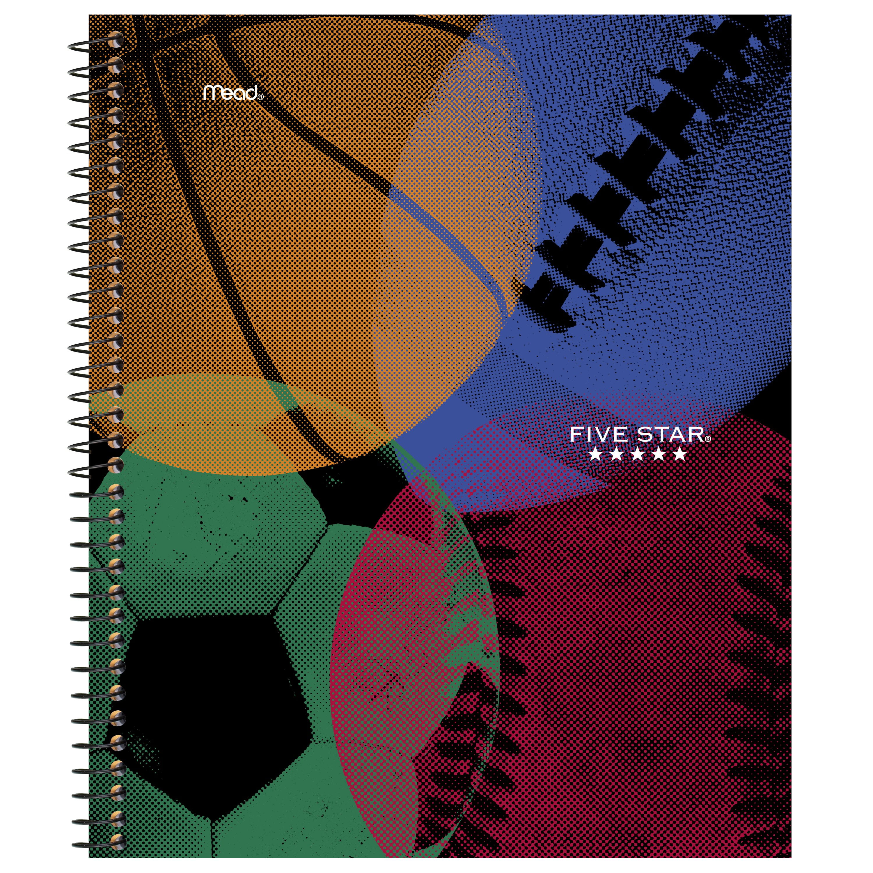 Ball Thread Notebooks Five Star Spiral Wirebound Notebook with Pockets, 1 Subject, Wide Ruled ...