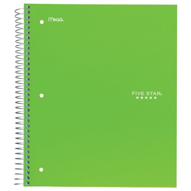Five Star Wirebound Notebook, 2 Subject, College Ruled, 11 x 8.5 in
