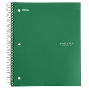 Five Star Wirebound Notebook, 3-Subject, 150-Count, Wide Rule, Green (72031)