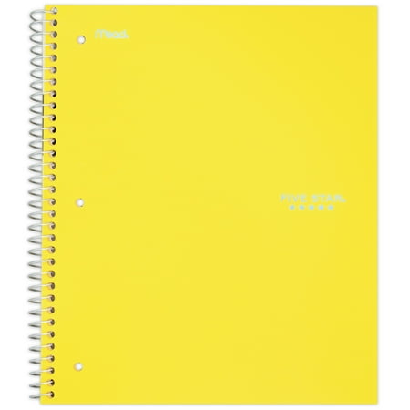 Five Star Wirebound Notebook, 3 Subject, College Ruled, 11" x 8 1/2", Yellow (820003UV0-WMT-MOD)