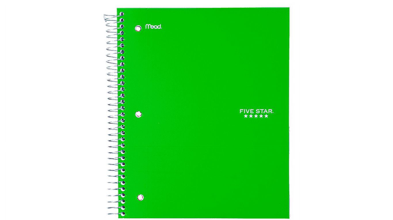 Five Star Wirebound Notebook 3 Subject, Lime