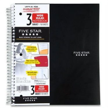 Five Star Butterlies Notebook Plus Study App, 1 Subject, Wide Ruled, 8 ...