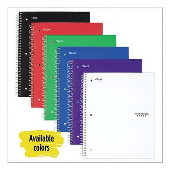 Five Star Wirebound Notebook, 5 Subject, 200 Sheets, College Ruled, 11in X 8.5in (2 Pack)