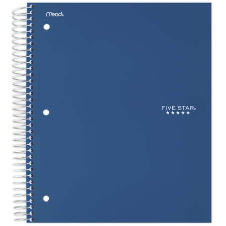 Five Star Spiral Notebook Plus Study App 5 Subject College Ruled 8 12 x 11 Sky