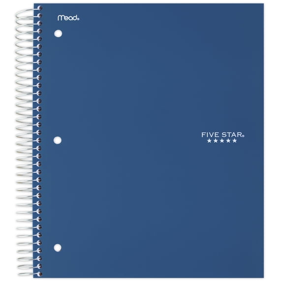 Five Star Spiral Notebook Plus Study App 5 Subject College Ruled 8 12 x 11 Sky