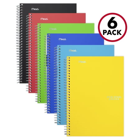 Five Star Wirebound Notebook 5 Subject College Ruled 9 12 x 6 6 Pack - Spiral