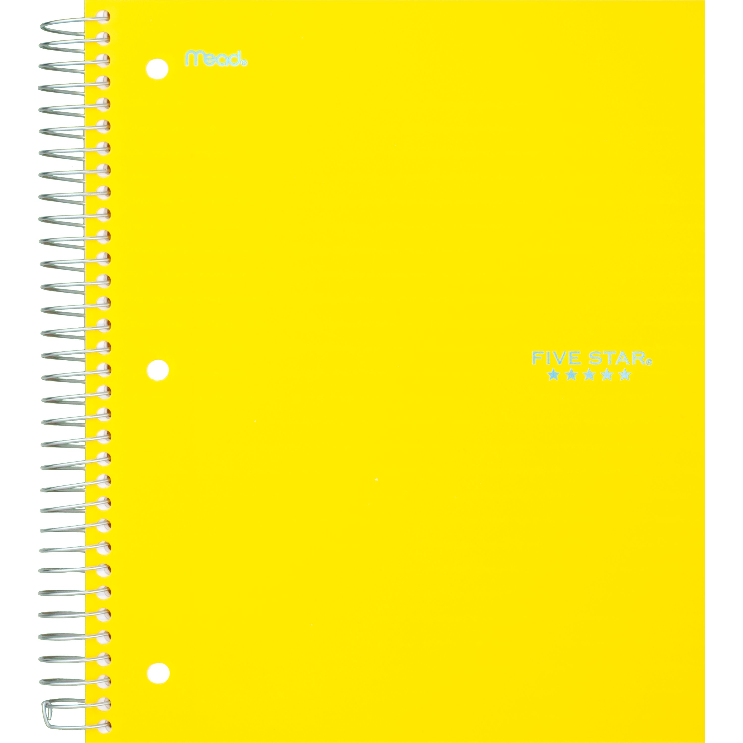 Five Star Wirebound Notebook, 5 subject, Wide Ruled, 10 1/2" x 8", Yellow (930012ZX0-WMT-MOD - image 1 of 8